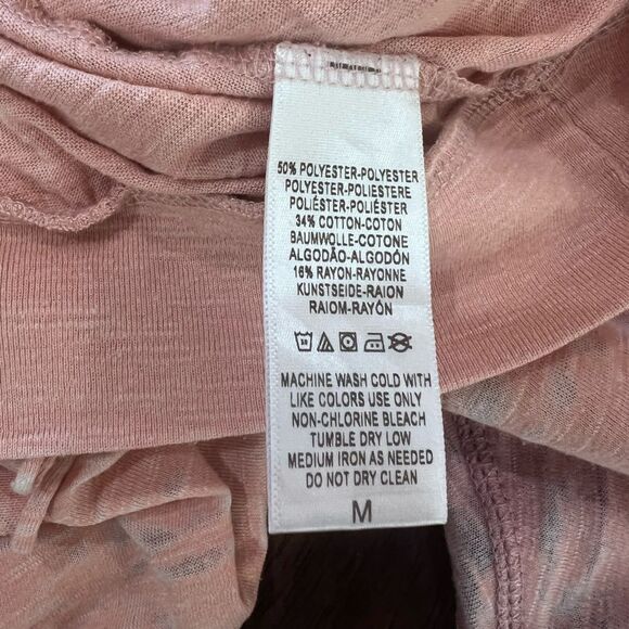 We The Free Salmon Pink Draped Layered Oversized Sweatshirt Top M Boho Artsy - Picture 7 of 11